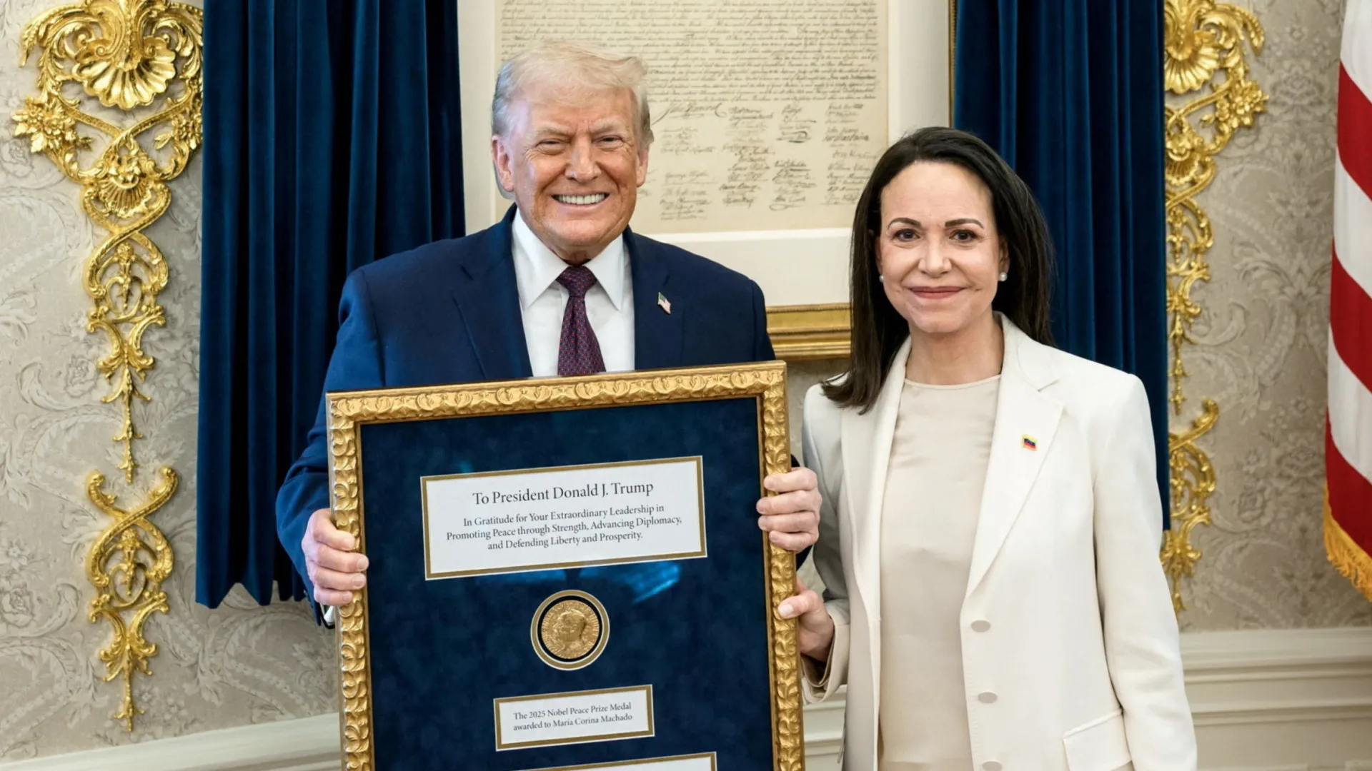 Após encontro com Trump, María Corina afirma que será presidente da Venezuela 'na hora certa'